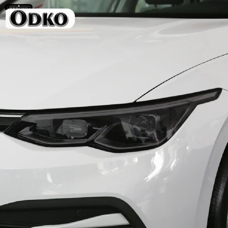 Automobilový ochranný odtieň Film Smoke čierna priehľadná nálepka TPU pre Volkswagen VW Golf 8 MK8 R Line GTI 2020 2021