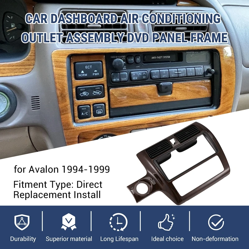 Automobilový prístrojový panel Middle A/C klimatizácia Zostava DVD Panel Rám 55405-AC040 pre Toyota Avalon 1994-1999 LHD