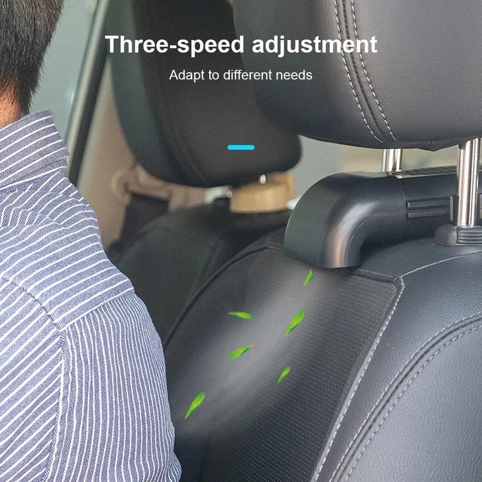 Automobilový ventilátor magnetického ventilátora Cooler Tiché bezdrôtové nabíjanie USB ventilátor 3Speed ​​nastaviteľné Univerzálne Univerzálne auto zadné sedadlá automatické chladiace zásoby