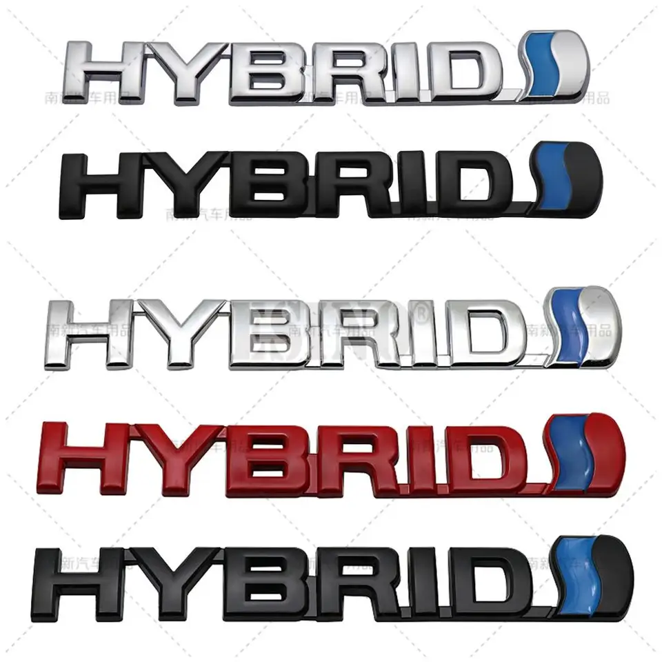Automobilový štýl Hybrid 3D zadný kmeň blatník kovový chróm zink zink zliatsky znak odznak pre toyota Rav 4 Prado Camry Corolla Yaris