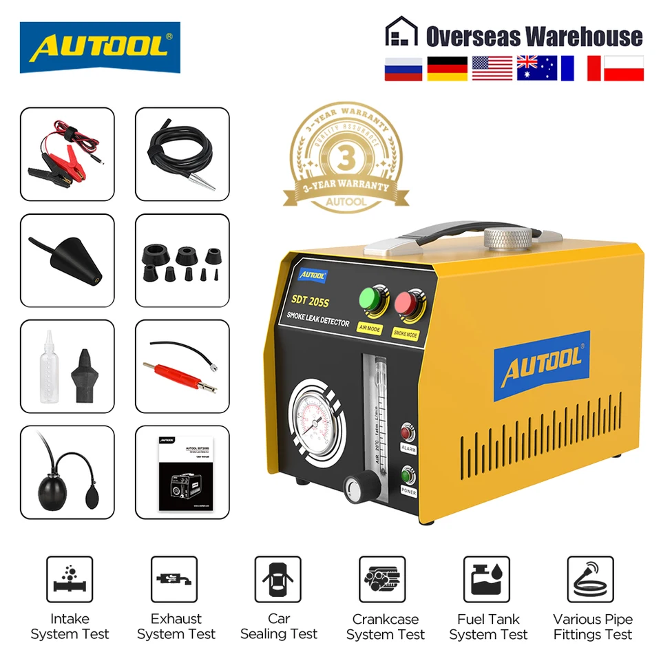 Autool SDT205S CAR EVAP DYMICKÝ STROJ Detektor detektora automobilu Palivové potrubie Únikom Diagnostického testera Diagnostický nástroj
