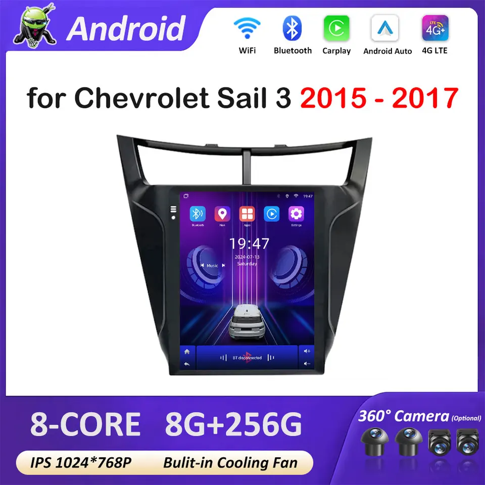 Autoradio Wireless CarPlay pre Chevrolet Sail 3 2015 - 2017 CAR Multimedia Radio Video Player Automatické náradie č. 2 DIN Bluetooth