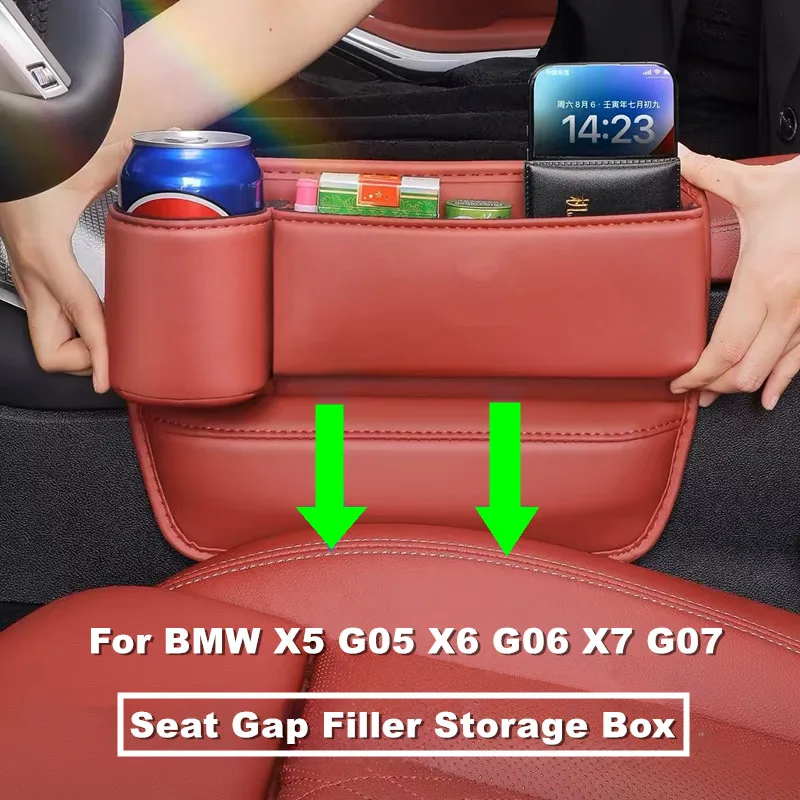 Autosed Gap Filler Key Telefón proti poklesnutiu slotových úložných priestorov organizátor pre BMW X5 G05 X6 G06 X7 G07 2019 2020 2021 2022 2023 2024