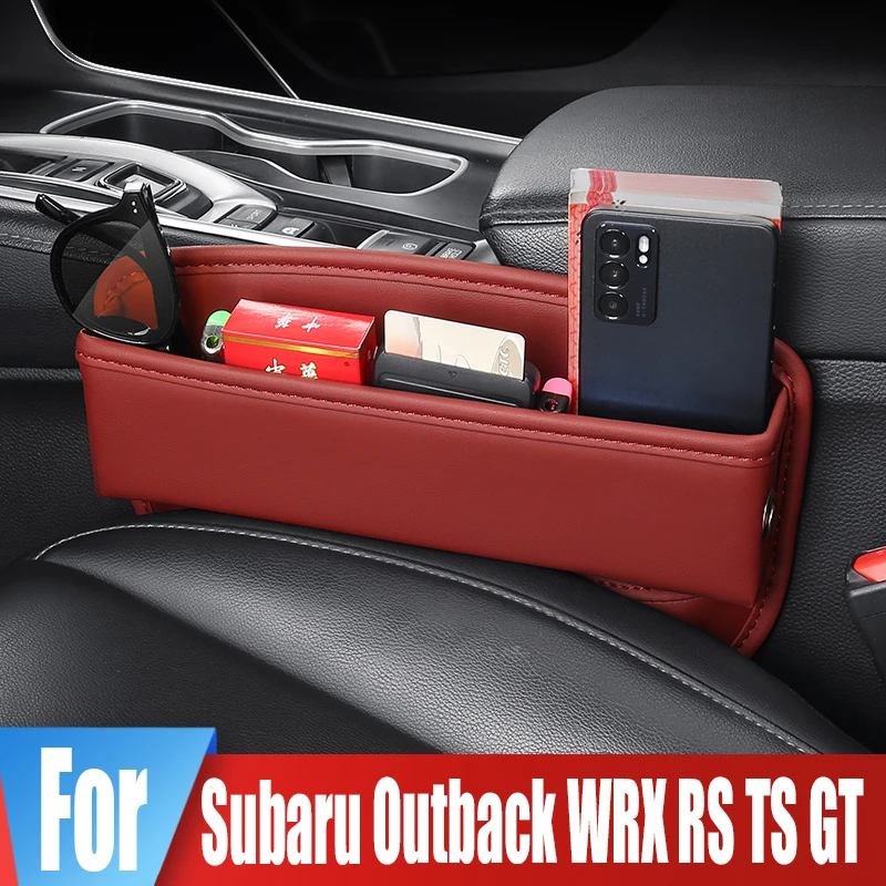 Autosedací sedadla Crevice Storage Box pre Subaru Outback Wrx RS TS GT Vodný pohár Kľúč na kľúče KARTA KARTA KARTA KADEL Zrezervovaný nabíjací kábel Organizátor Organizátor
