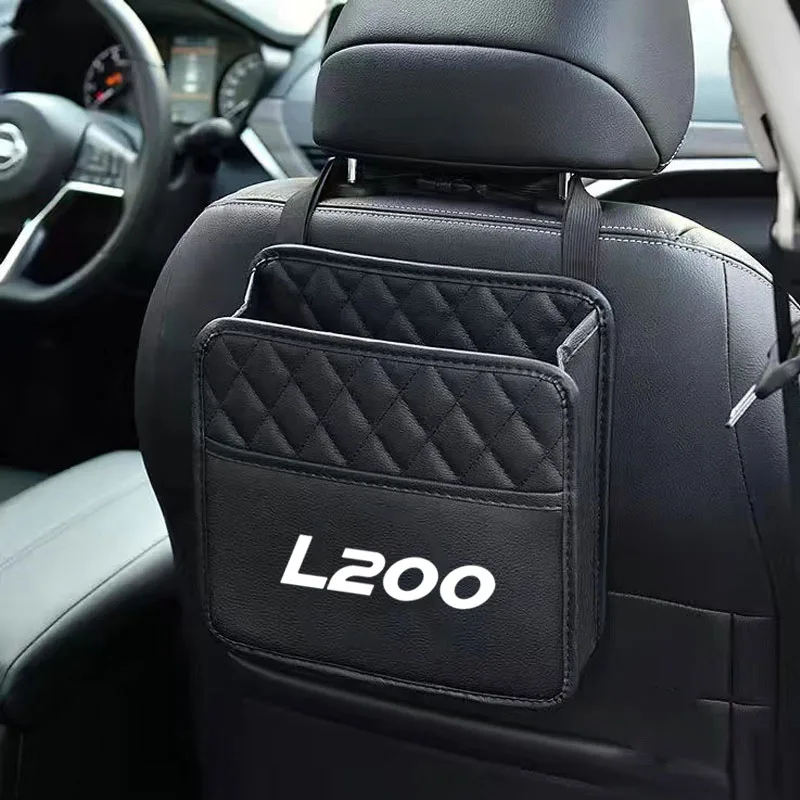 Autosedačky skladovacie vrecko tkanivové vodné poháre vrecká na ukladanie tašiek Organizátor Trunk Elastic pre Mitsubishi L200 Automobilový doplnok
