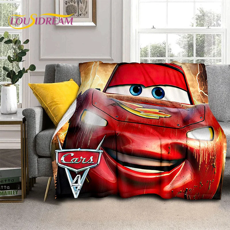 Autá Disney McQueen Cartoon Soft Flanel Prikrývku pre spálňu pohovky Piknik, hodte prikrývku pre vonku na voľný čas Darček pre deti