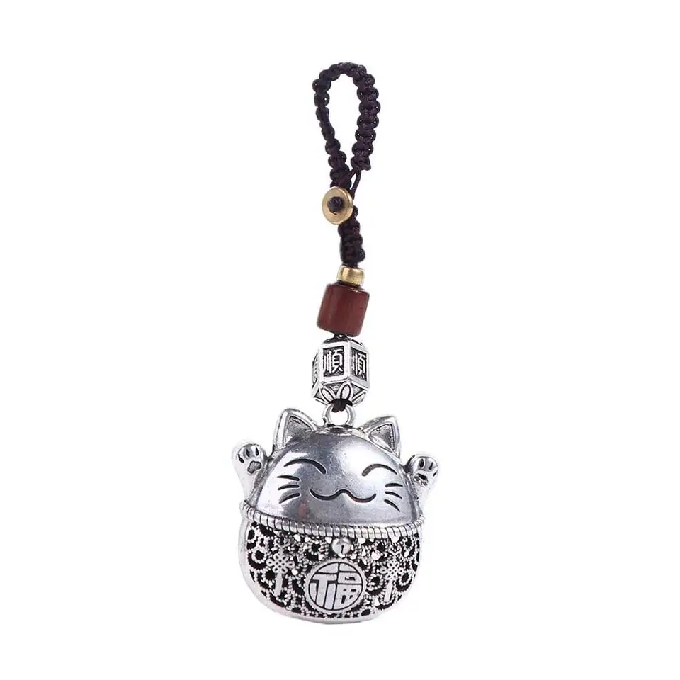 Autá Key Charms Telefón prívesok krátky šnúrka na kľúče reťaz reťazca Lucky mačka kľúča reťazec Maneki neko prívesok čínsky štýl prívesok