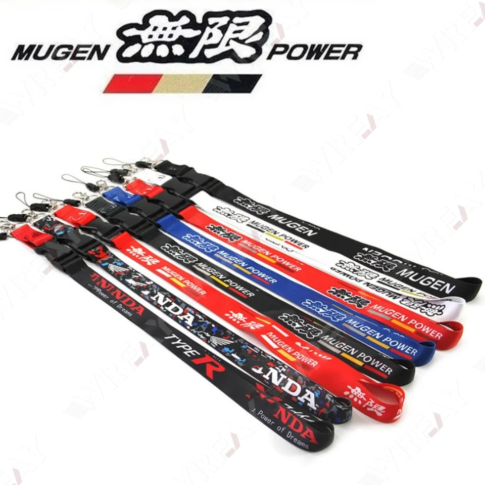 Autá Keychain Lanyard Long Key Ring Reťaz JDM Culture Work Card Príspevky Kľúčový pre Mugenový štýl