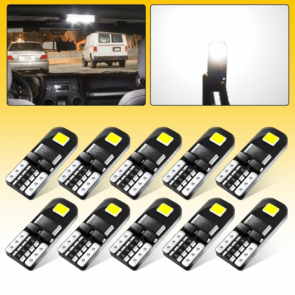 Auxito 10/2ks T10 W5W LED CANBUS Žiadna chyba žiarovka Vnútorné svetlo 194 168 501 5W5 LED žiarovka pre golf 7 BMW E60 Toyota Passat B6