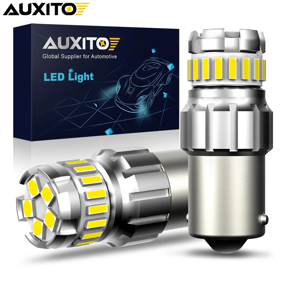 Auxito 2ks 1156 7506 BA15S P21W P21/5W LED žiarovky Canbus Zadné spätné svetlá automatické autá Denné žiarovky biele 6500k 12V