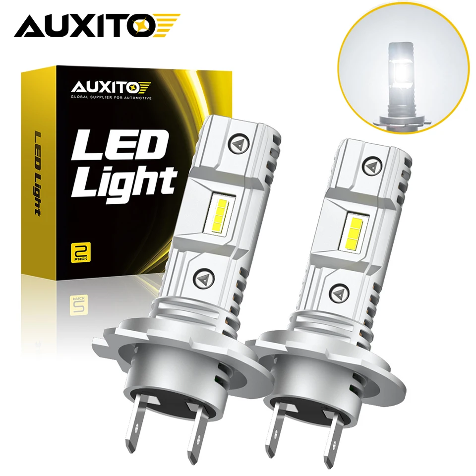 Auxito 2ks H7 LED svetlomet 60W bezdrôtovej žiarovky FANSELESS Mini veľkosť H7 LED žiarovky pre golf 7 BMW E60 E46 E90 F10 Passat B6