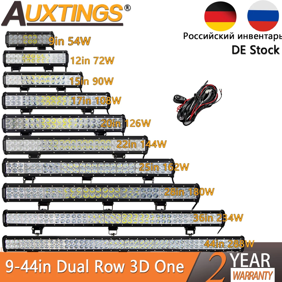 Auxtings 12 '' 22 '' 20inch 12v 24v Offroad Led Light Bar Spot Combo 20 '' 126W LED pracovné svetlo pre džípový automobil 4WD Truck SUV ATV SUV