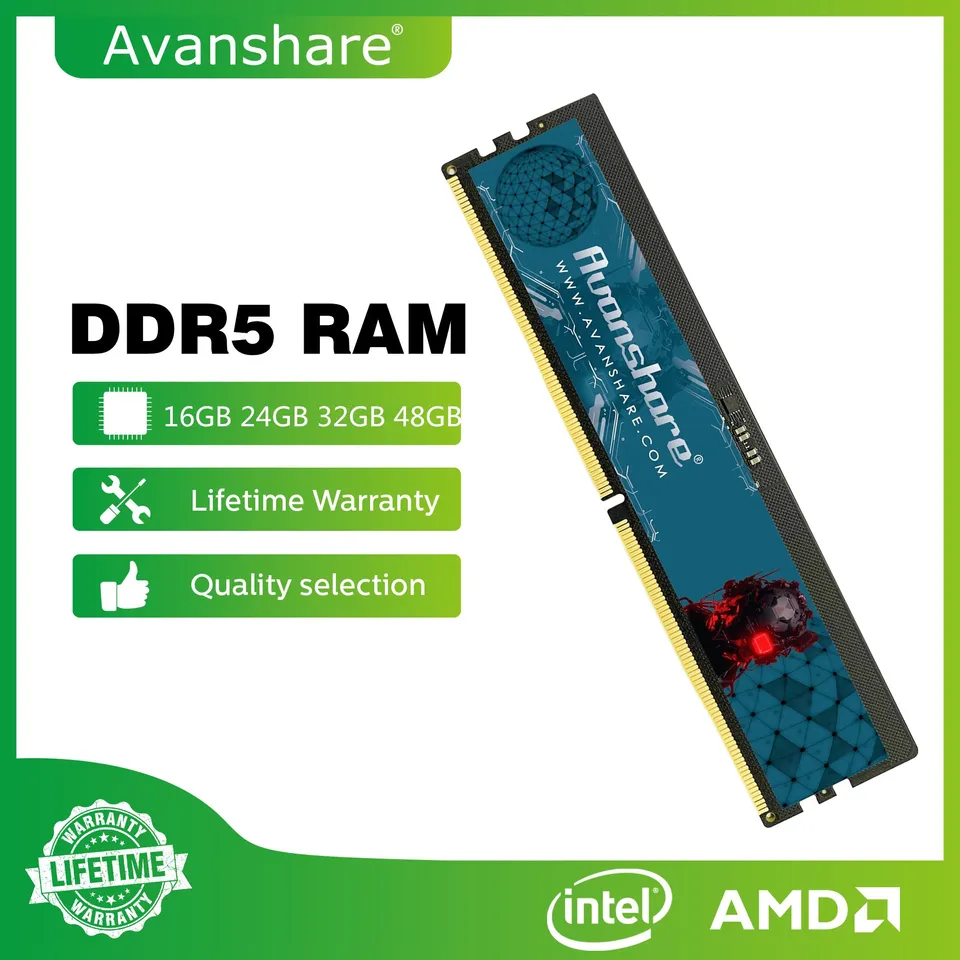 Avanshare Memoria RAM DDR5 DDR4 DDR3 32 GB 16 GB 8GB 1600 2400 2666 3200 4800 5600 6400MHZ Desktop Pamäť PC DIMM HIGH PERFORMAT