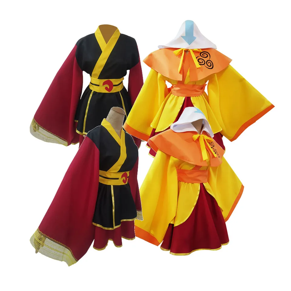 Avatar aang cosplay halloween karneval top šaty opasok fantázia dospelé ženy dievčatá lolita šaty