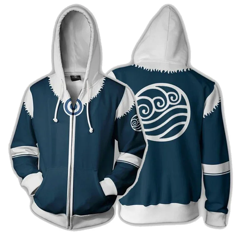 Avatar: Posledný Airbender 3D tlačený zips polyester hip hop mužov s kapucňou na jar jesenné Sportswearwtree222