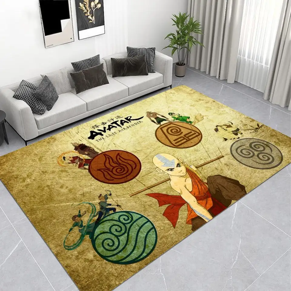 Avatar Posledný Airbender Aang bojuje anime podlahová podlaha Vstupné dvere rohož Anti-sklip absorbuje vodu dlhý pás vankúšový bedroon rohož