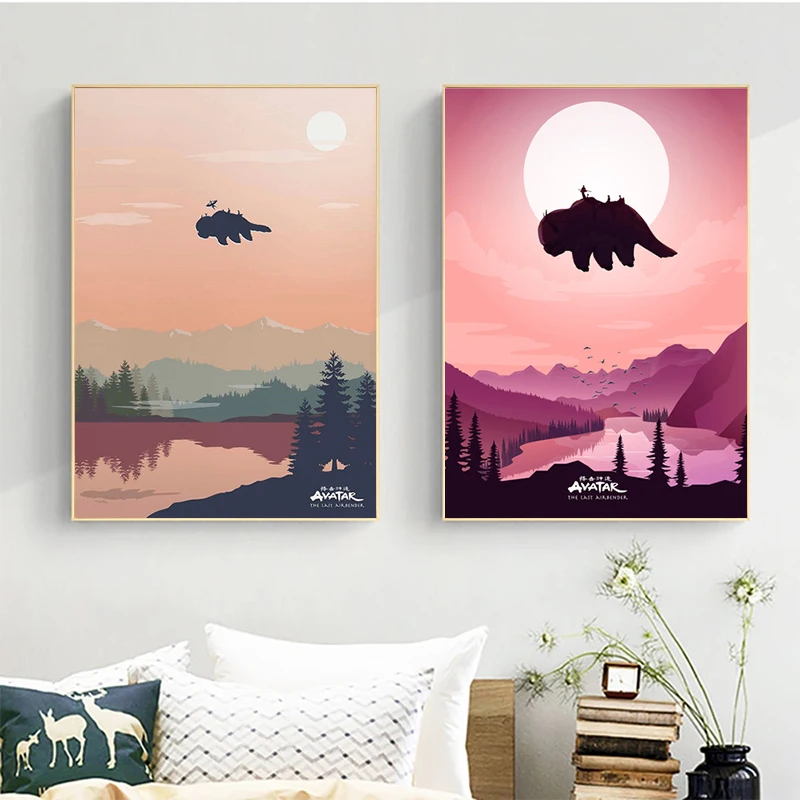 Avatar Posledný maľba Airbender Canvas Minimalistické umelecké plagáty a výtlačky nástenných umeleckých obrázkov pre obývaciu spálňu Domáca dekorácia