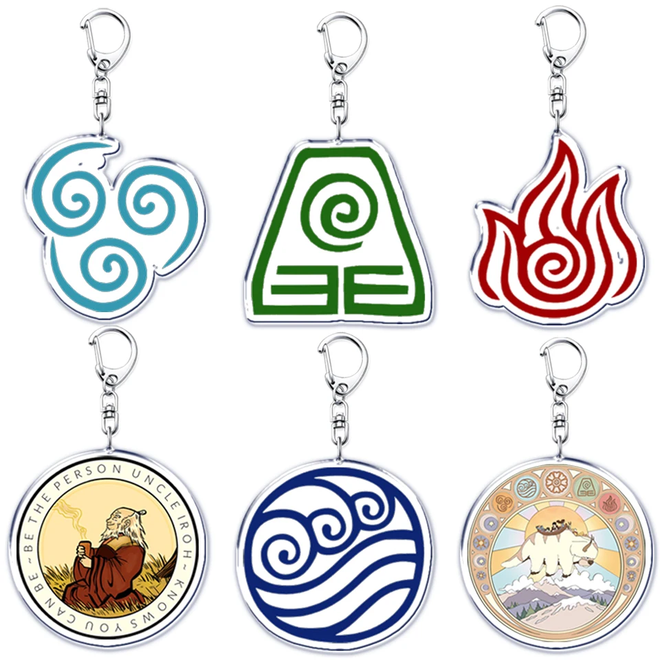 Avatar Posledný reťaz kľúča Airbender Keychains AANG ATLA ZUKA SOKKA Katara Prsteň pre doplnky BAG PRESPONÁRSKE KLASICKÉ ŠPECKY DARKY