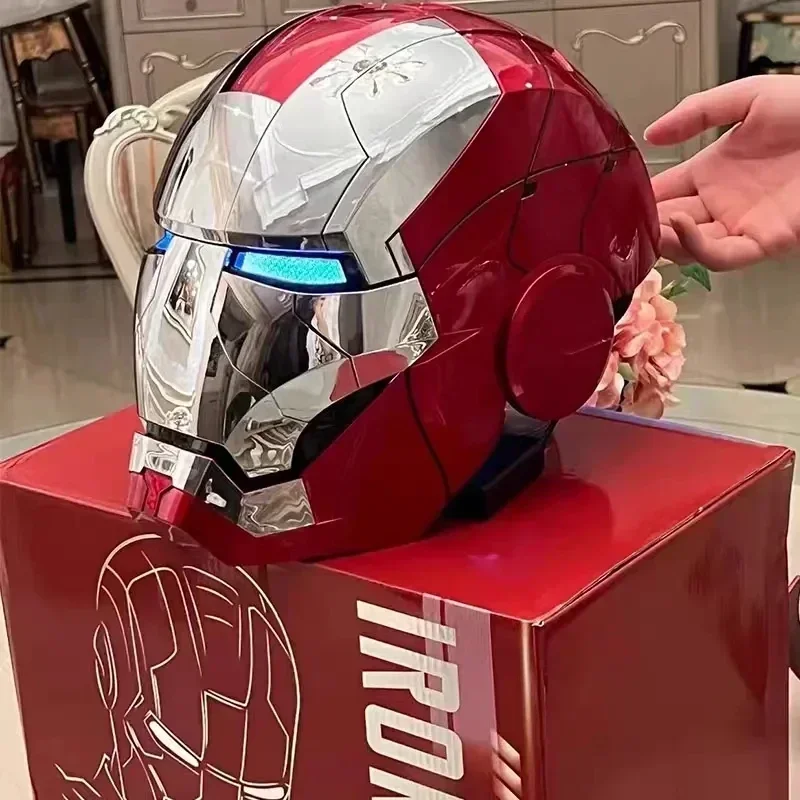 Avengers 1/1 Iron Man MK5 Helma Nositeľná a transformovateľná hlasovo aktivovaná elektrická otváracia záverečná dekorácia