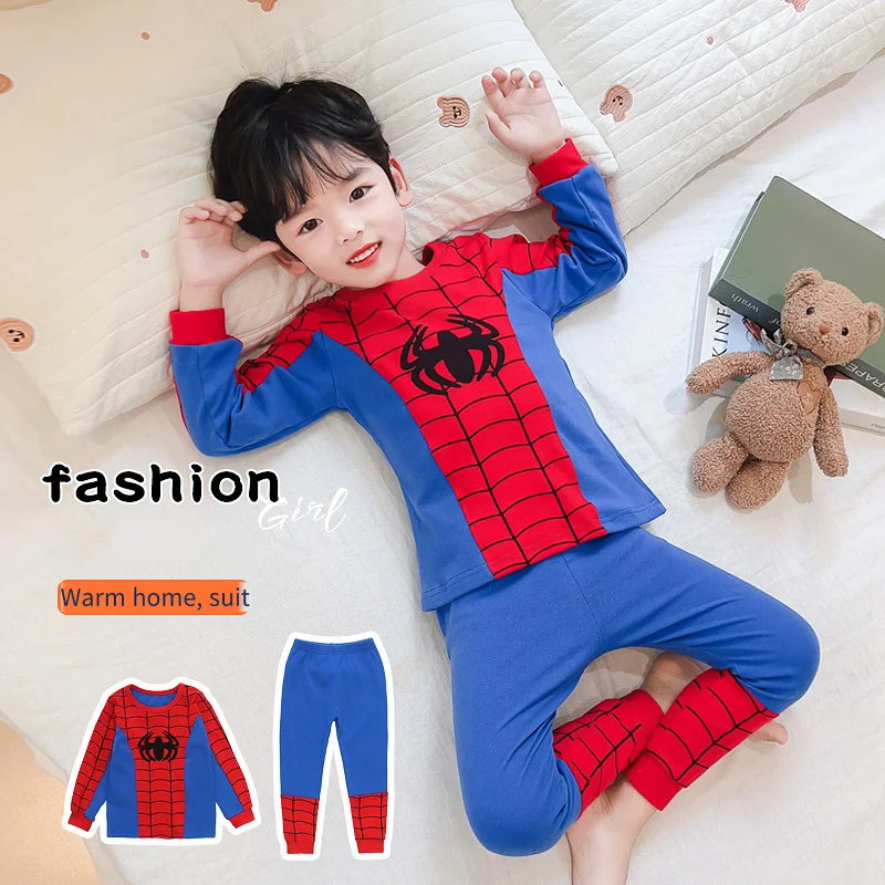 Avengers superhrdina detských pyžamových pyžamových pavúkov Nightwear Nightwear Suit Chlapci Deti s dlhým rukávom Kostým pyžama set detský darček