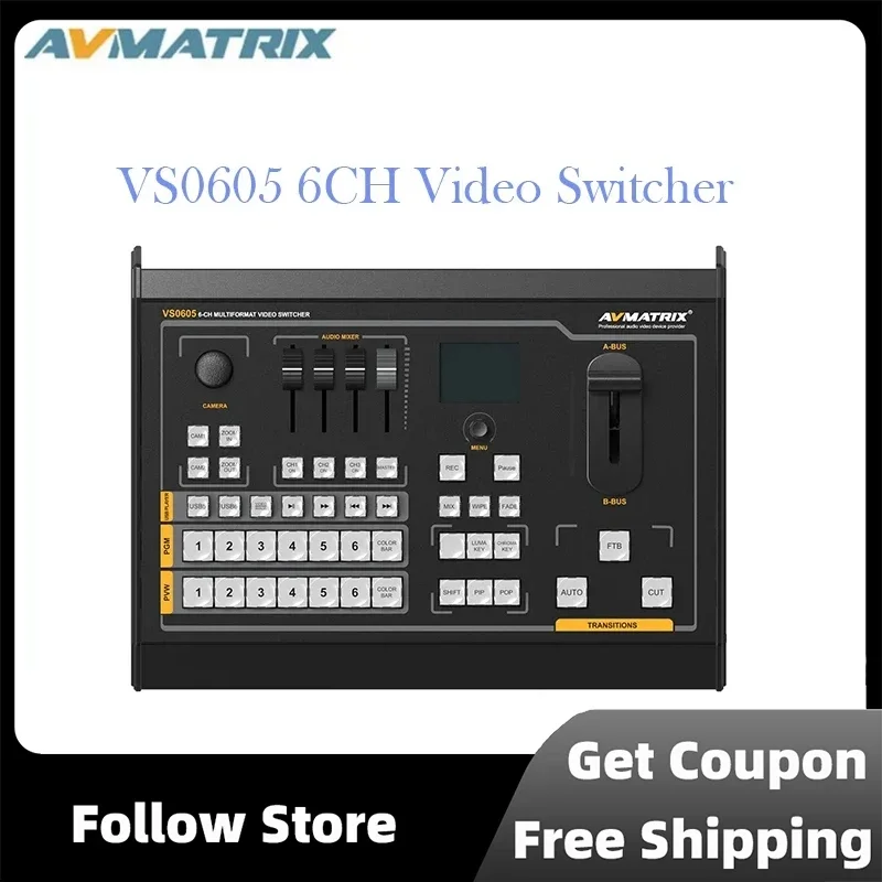 AVMatrix VS0605 6CH SDI/HDMI Multi-Format Live Production Streaming Video Switcher s ovládaním fotoaparátu PTZ
