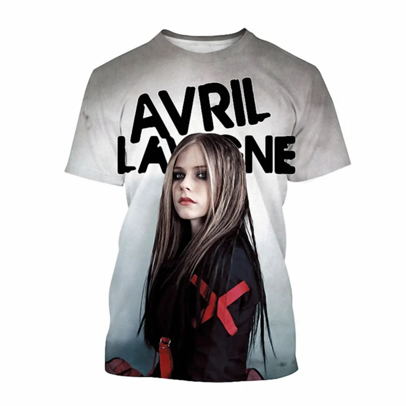 Avril Lavigne 3D Tlačené tričko Men ženy letné módne cast casy Spevák s krátkym rukávom Harajuku nadmerné tričko s nadmerne
