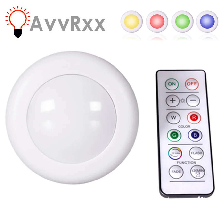 Avvrxx LED skrinka LIGHT RGB PUCK LIGHTS DIBER CONTROLER Stlmiteľná pod poličkou kuchynské pulty osvetlenie dekorácie Nočné lampy