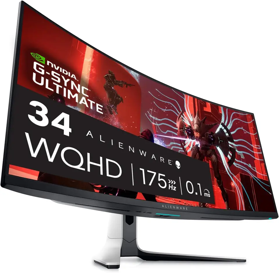 AW3423DW Curved Gaming Monitor 34,18 palca kvantom Dot-Oled 1800R displej, 3440x1440 pixelov pri 175 Hz, True 0,1 ms šedo-šedý