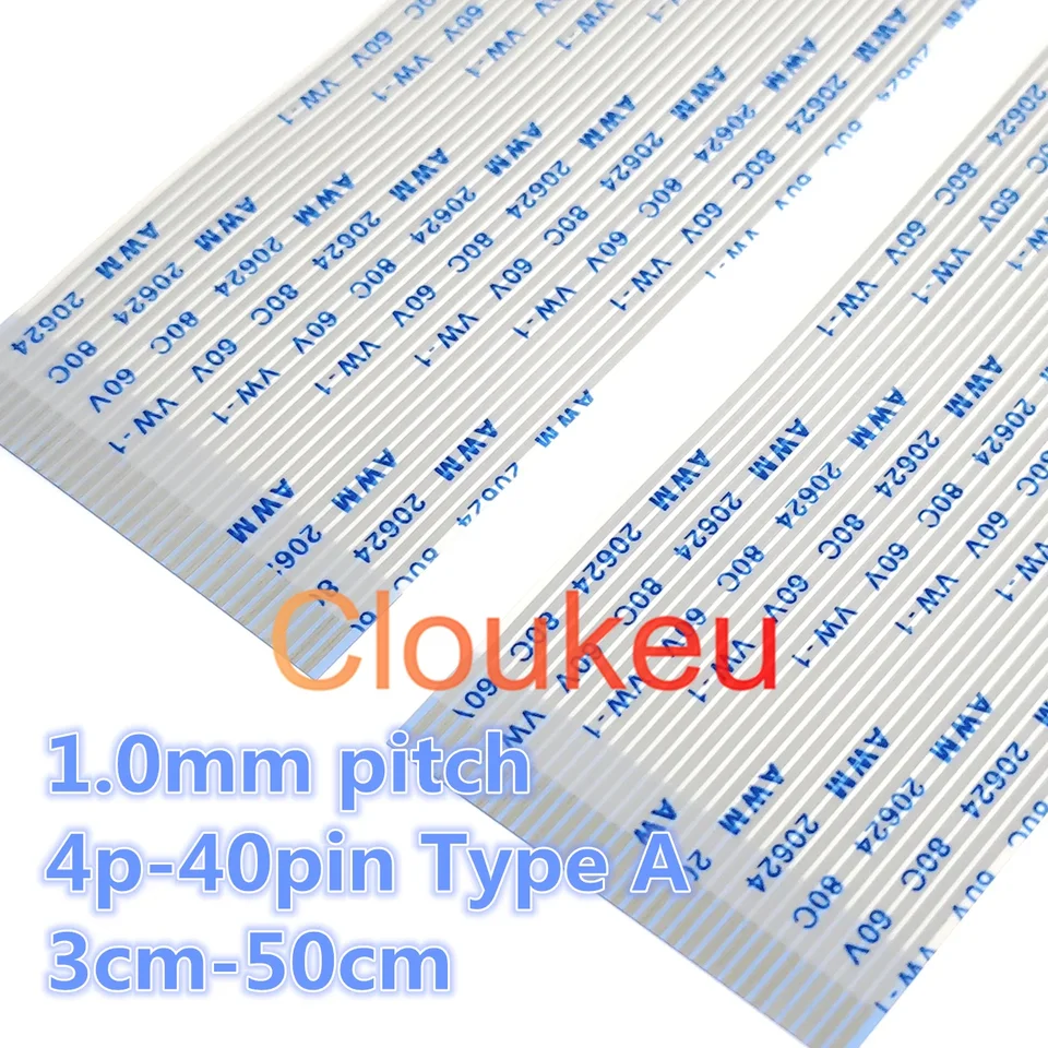 AWM 20624 80C 60V VW-1 FFC FPC Flexibilný plochý kábel 1,0 mm 3cm-50cm 4p-40pin Typ