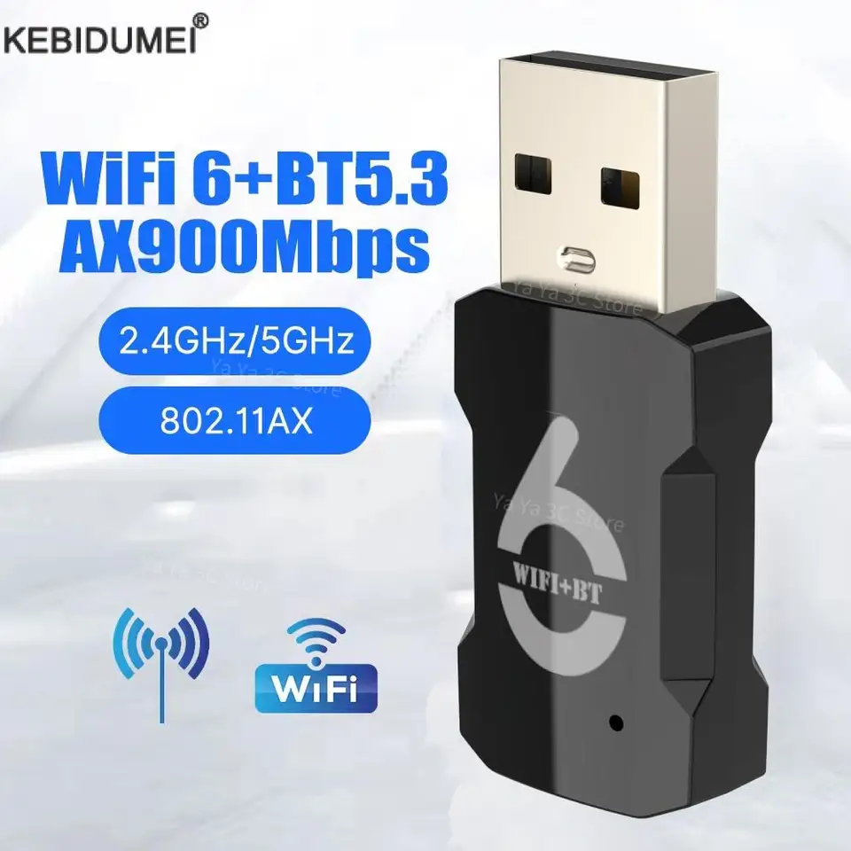 AX900 USB WIFI 6 Bluetooth 5.3 Adaptér 2in1 Dongle Dual Band 2.4g a 5,8 GHz USB WiFi Network Wireless WLAN WLAN Driver Free