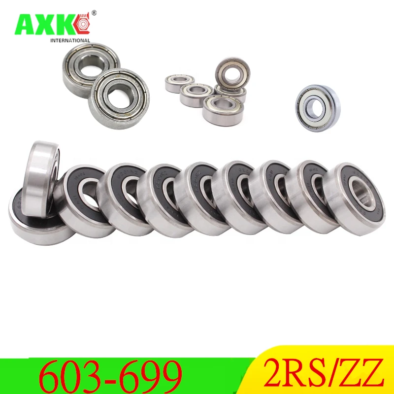 AXK 10PCS 603-699 Miniatúrne hlboké drážkové guľôčkové ložisko 604 605 606 608 623 624 626 628 686 687 688 692 697 696 ZZ 2RS Laves