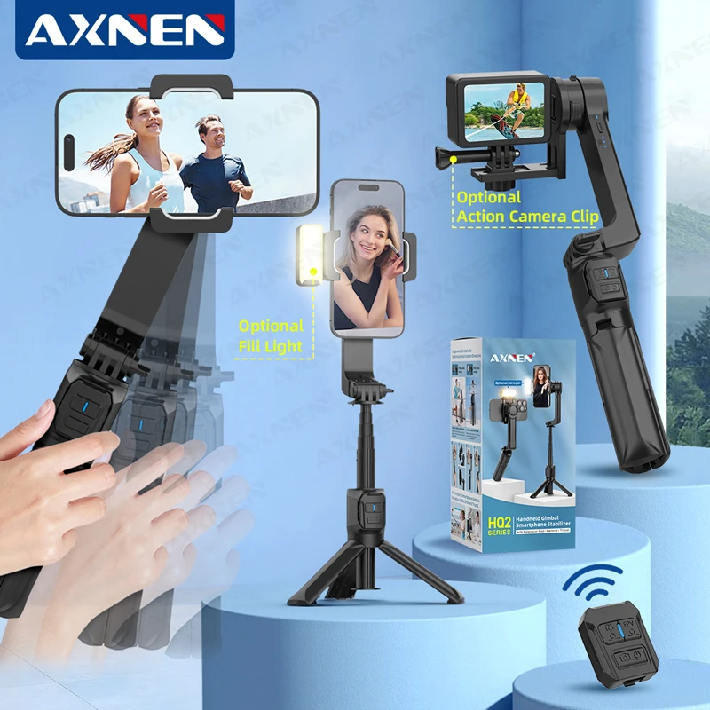 Axnen HQ2-S Smartphone Gimbal stabilizátor vreckového mobilného snímača pre gopro akčné kamery Android iPhone Video Vlog