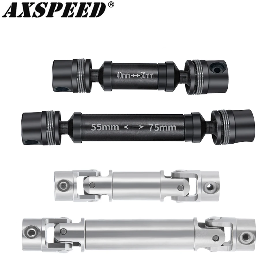 AxSpeed ​​2pcs oceľové hnacie hriadeľové hriadeľové hriadeľy podvozok centrum hnacieho hriadeľa pre 1/18 TRX4M TRX-4M Bronco Defender Upgrade Parts