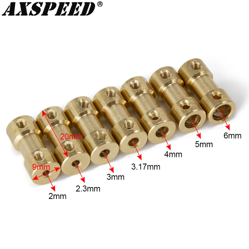 AxSpeed ​​5pcs mosadz Flexibilný motorový spojovací spojovací konektor prenosu motora pre RC LOD MODEL HODEL