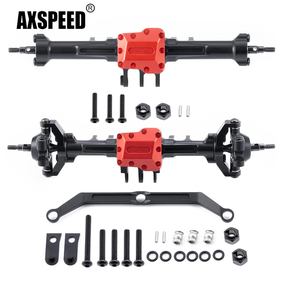 AxSpeed ​​CNC hliníková zliatina predĺžená / predná zadná úplná nápravy pre TRX-4M 1/18 RC Crawler Auto upgrade dielov