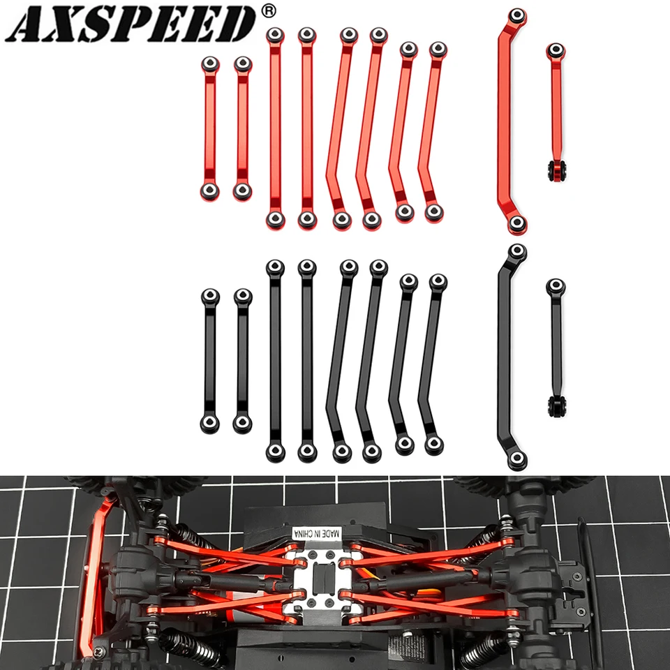 AxSpeed ​​High Earance Chassis Links Links Linkage pre 1/18 Redcat Ascent RC Rock Crawler Car vylepšené diely
