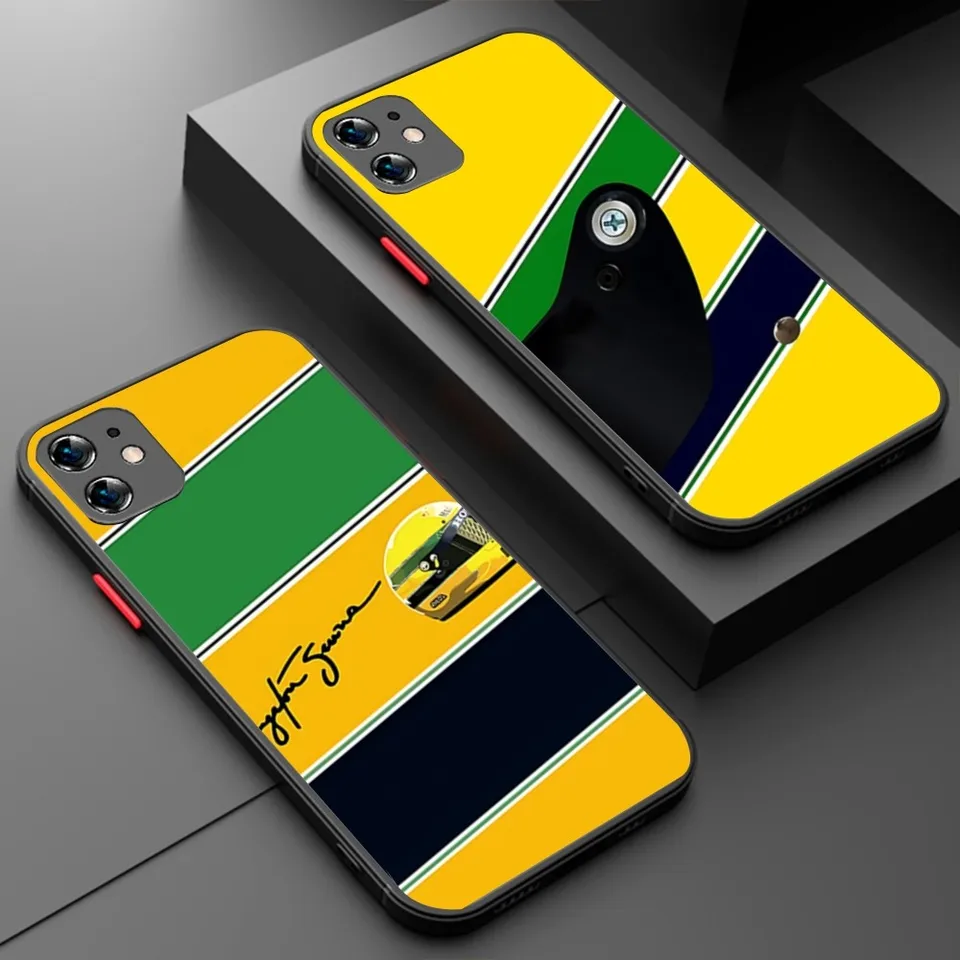 Ayrton S-senna H-Helmet F-F1 pretekársky puzdro pre iPhone 16 15 14 13 12 11 Pro Max xr xs x 7 8 plus SE 2020 2022 Kryt nárazníka