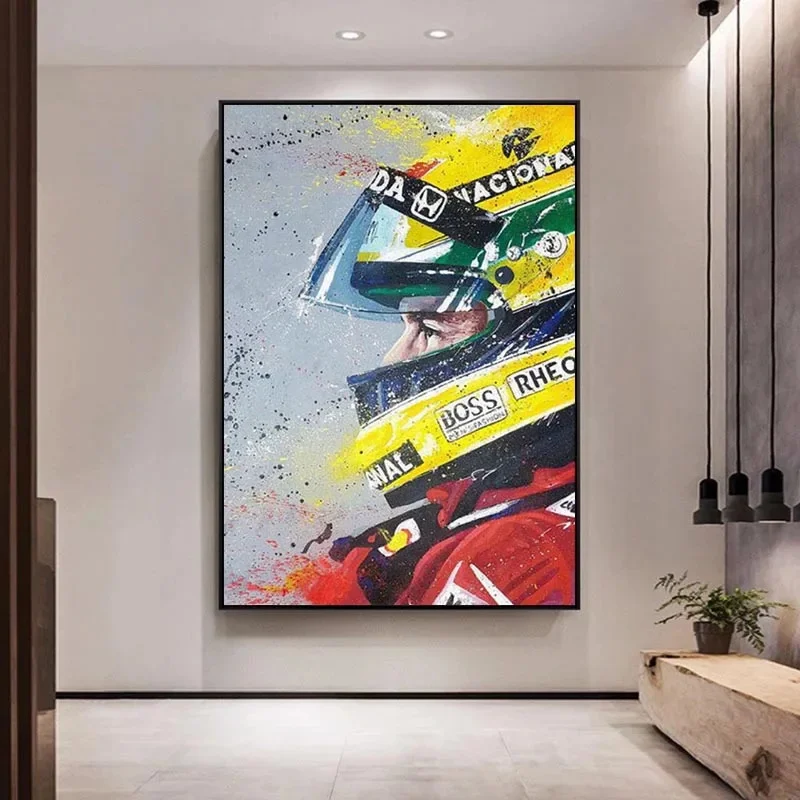 Ayrton Senna Formula 1 Legendárny hviezdny šampión HD Minimalistické nástenné umenie plagát obývacia izba Spálňa Koridor dekoratívny