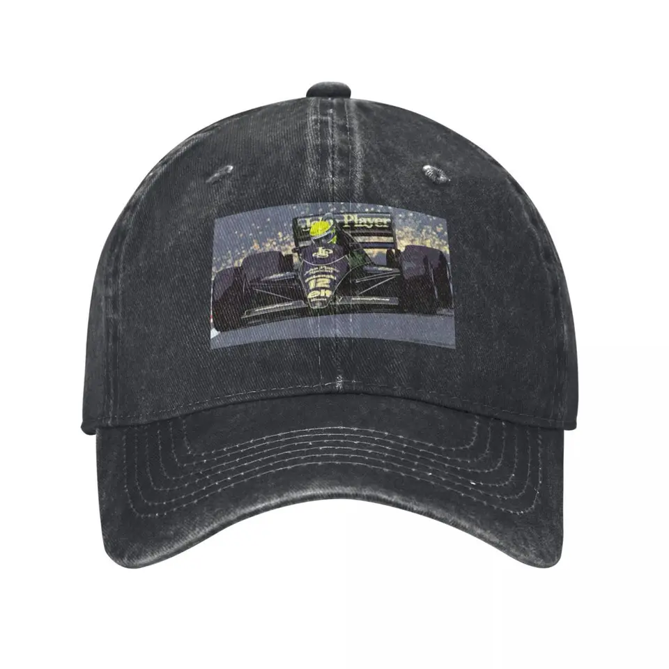 Ayrton Senna pretekal jeho z roku 1985 97T F1 RaceCar Baseball Cap Beach plážový klobúk plážový klobúk pánsky dámsky