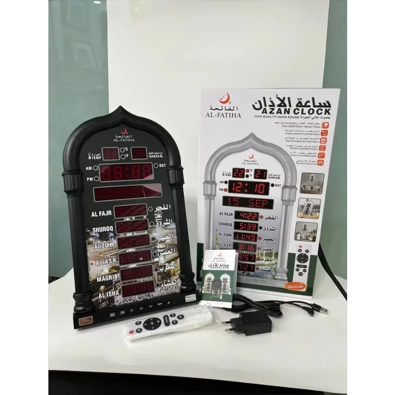 Azanové nástenné hodiny moslimský islamský islam štýlové modlitba pripomenutie Alarm mešita nástenné hodiny modlitba čas hijri digitálny LED azan
