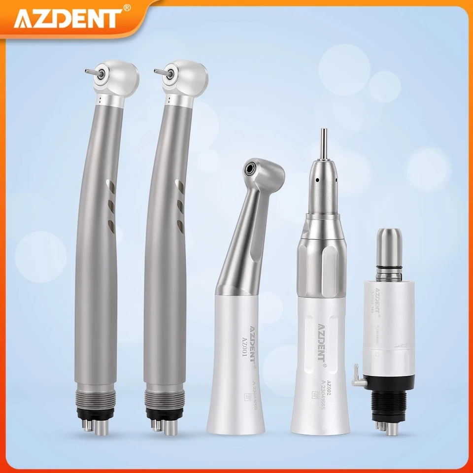 Azdent Dental High a nízka rýchlosť násadca súpravy prsteň LED E-generátor Štandardný tlačidlo hlavy tlačidlo Contra Uhol 2/4 otvor