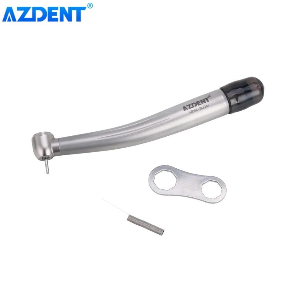 AZDENT Dental High Speed Handpiece Ceramic Ball Bearing Way Spray Clean Head System Standard Head Push Button 4 Holes