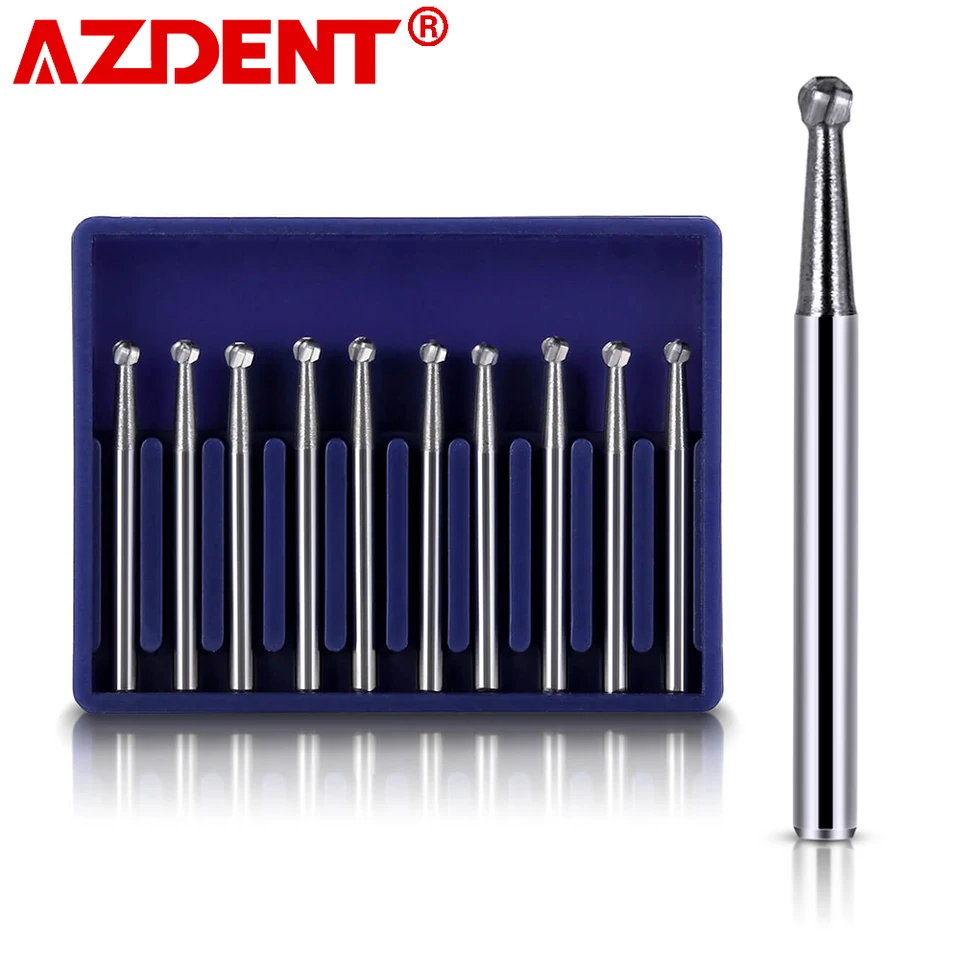 Azdent Dental Tungsten Carbide Bur vŕtačka FG 1/2/3/4/5 Round 1,6 mm pre vysokorýchlostné násadné zubné lekárstvo Burs