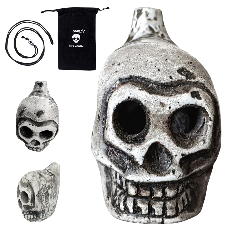 Aztéc smrť píšťalka lebka strašidelná ľudská smrť Scream Loud Whistle Autentická ľudská žartovná bitka píšťalky píšťalky píšťalky núdzové nástroje