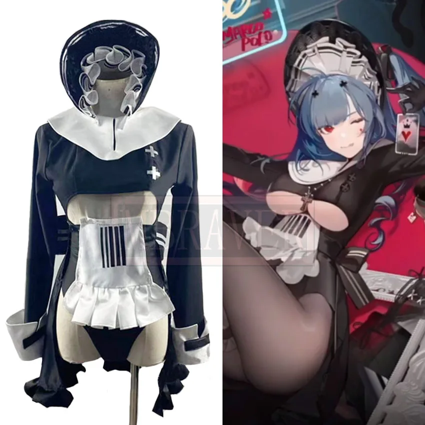 Azur Lane Rn Marco Polo Maid Outfit Cosplay Halloween Party vianočné kostýmy Uniforma na mieru vyrobená akúkoľvek veľkosť