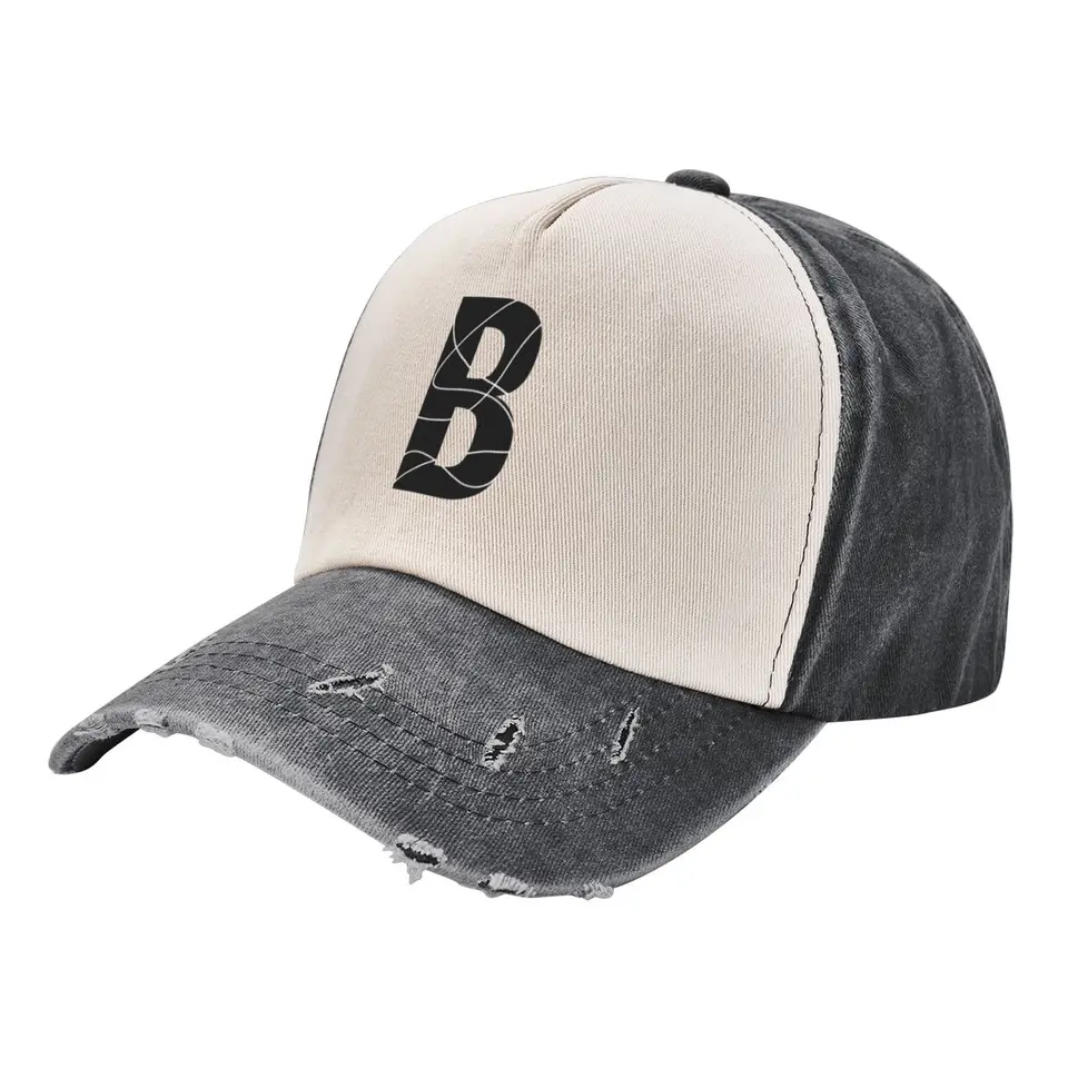B abeceda čierna farebná štýlová monogram - písmeno B / počiatočná b baseballová čiapka vtipné klobúky narodeniny golf pre dievčatá pre dievčatá