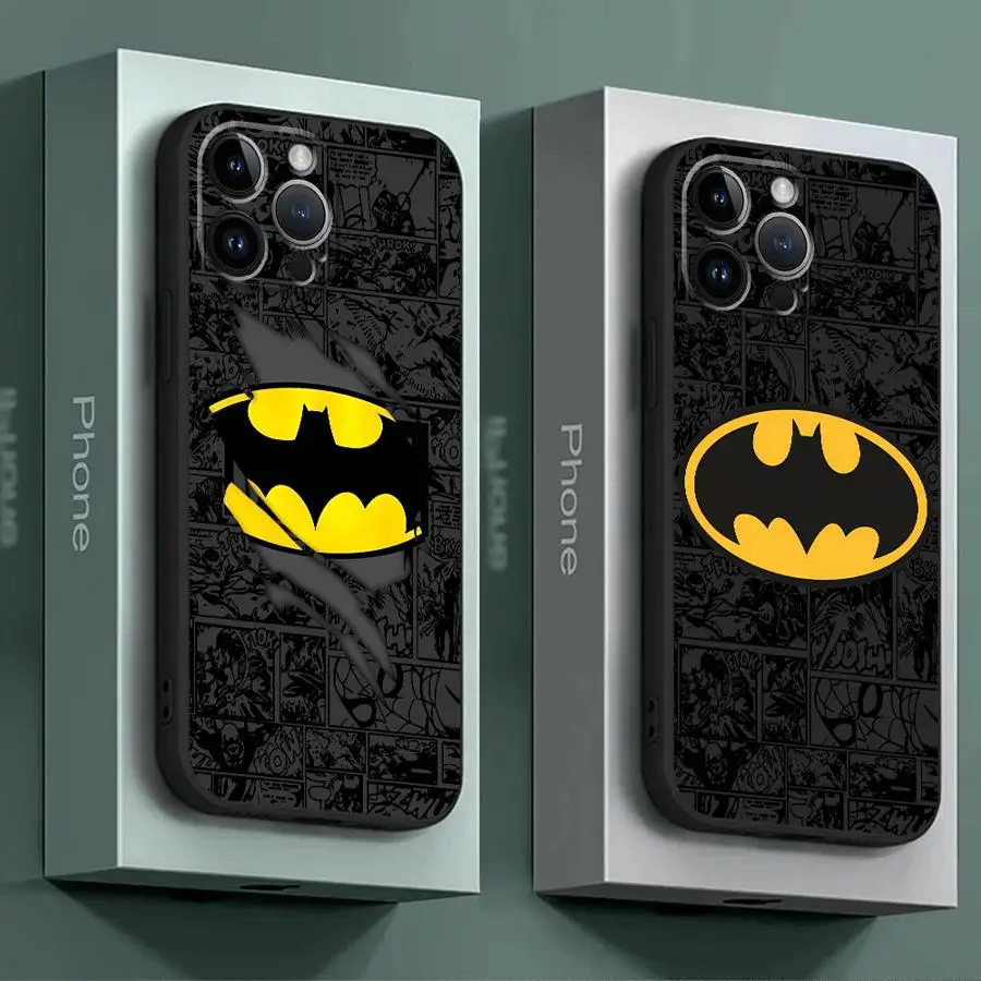 B-Batman Hero Logo Pase pre Apple iPhone 15 16 Pro XS Max 13 14 plus xr SE 7 8 12 11 Pro Plus mate