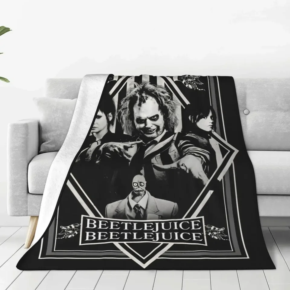 B-beetlejuice Spooky Movie Ghost Flanel Hrot Halloween Horor Horor prikrývky pre domácu vonkajšiu ľahkú tenkú prikrývku v spálni