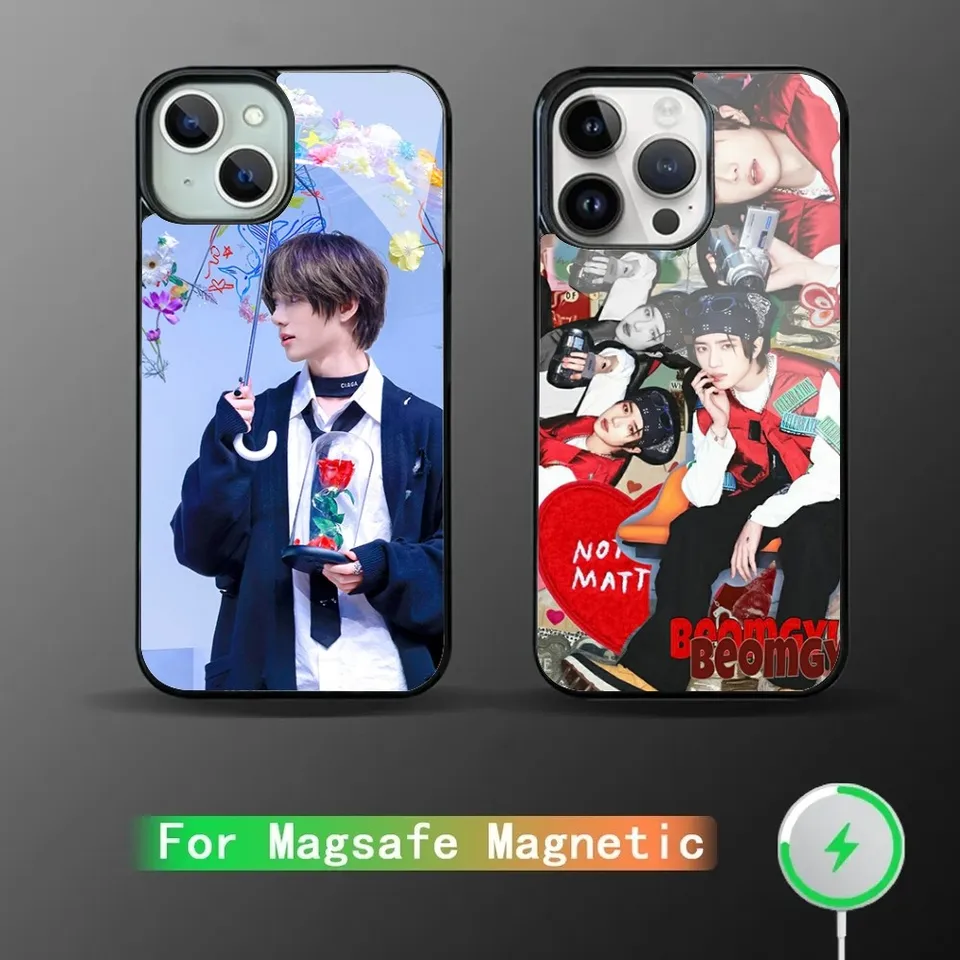 B-beomgyu telefónne puzdro Silný magnetický iPhone 15 14 13 Pro Max 11 12 12 Mini Alex Mirror Magsafe Wireless Cover