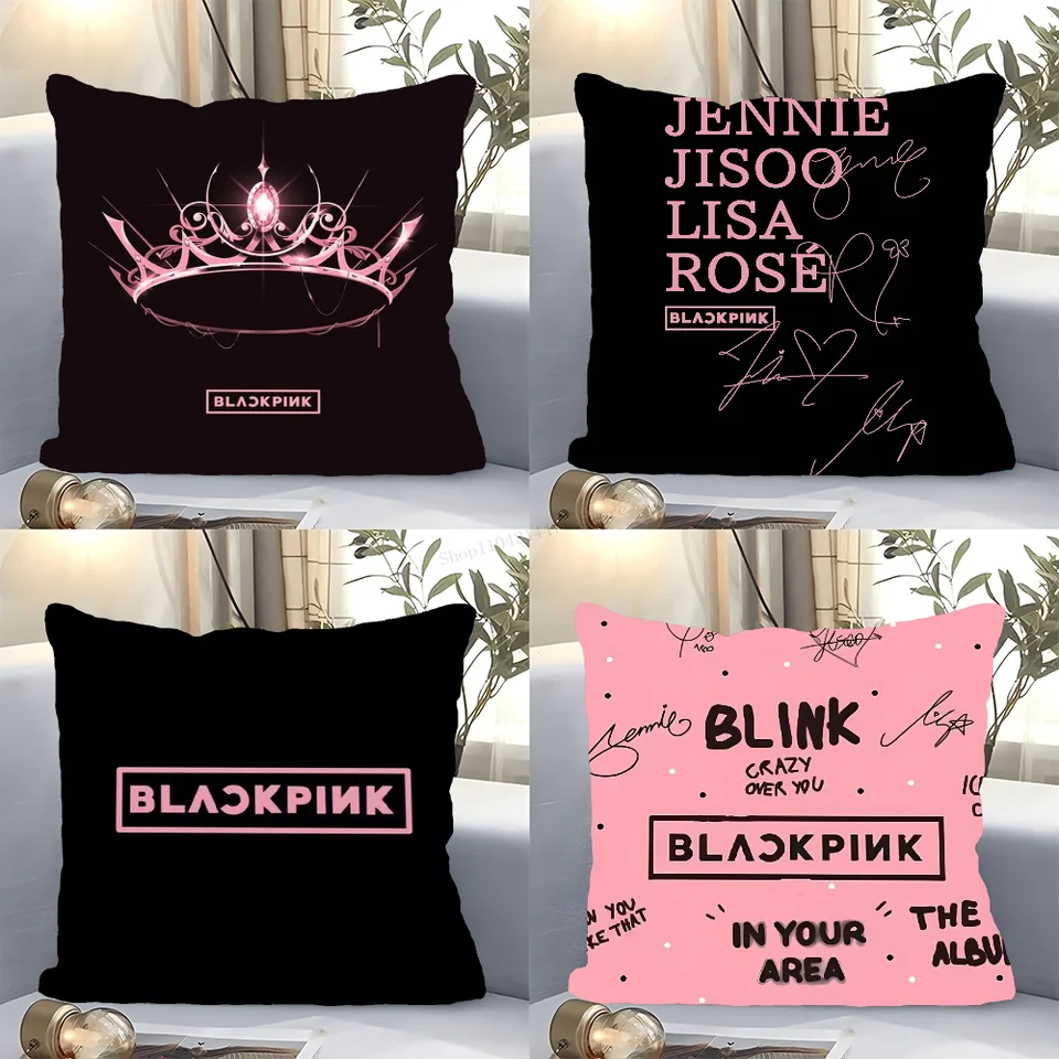 B-Blackpinks K-pop vankúšový obal štvorcový vankúš Spál